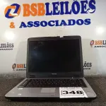 LOTE 348 - 01 NOTEBOOK MARCA TOSHIBA. (NO ESTADO) ATENÇÃO! FAZER A VISITAÇÃO ANTES DE ARREMATAR, NÃO SABEMOS SE FUNCIONA. LEILÃO NÃO TEM GARANTIA E NEM DEVOLUÇÃO, SUJEITO A POSSÍVEIS AVARIAS VISÍVEIS/OCULTAS E/OU AUSÊNCIA DE COMPONENTES.
