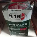 LOTE 116 - 01 LATA DE TINTA IQUINE PINTALAR FOSCO-AVELUDADO 18L NA COR PALHA. (NO ESTADO) ATENÇÃO! FAZER A VISITAÇÃO ANTES DE ARREMATAR, NÃO SABEMOS SE FUNCIONA. LEILÃO NÃO TEM GARANTIA E NEM DEVOLUÇÃO, SUJEITO A POSSÍVEIS AVARIAS VISÍVEIS/OCULTAS E/OU AUSÊNCIA DE COMPONENTES.