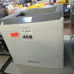 LOTE 408 - 01 IMPRESSORA A LASER MARCA LEXMARK MODELO C792DE. (NO ESTADO) ATENÇÃO! FAZER A VISITAÇÃO ANTES DE ARREMATAR, NÃO SABEMOS SE FUNCIONA. LEILÃO NÃO TEM GARANTIA E NEM DEVOLUÇÃO, SUJEITO A POSSÍVEIS AVARIAS VISÍVEIS/OCULTAS E/OU AUSÊNCIA DE COMPONENTES.