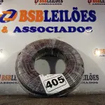 LOTE 405 - 01 ROLO DE CABO FLEXÍVEL 100M 1X10MM NA COR PRETA. (NOVO). (NO ESTADO) ATENÇÃO! FAZER A VISITAÇÃO ANTES DE ARREMATAR, NÃO SABEMOS SE FUNCIONA. LEILÃO NÃO TEM GARANTIA E NEM DEVOLUÇÃO, SUJEITO A POSSÍVEIS AVARIAS VISÍVEIS/OCULTAS E/OU AUSÊNCIA DE COMPONENTES.