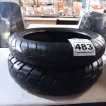 LOTE 483 - 02 PNEUS DE MOTO 120/70/17, 150/70/17. (NO ESTADO) ATENÇÃO! FAZER A VISITAÇÃO ANTES DE ARREMATAR, NÃO SABEMOS SE FUNCIONA. LEILÃO NÃO TEM GARANTIA E NEM DEVOLUÇÃO, SUJEITO A POSSÍVEIS AVARIAS VISÍVEIS/OCULTAS E/OU AUSÊNCIA DE COMPONENTES.