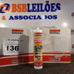 LOTE 136 - 02 CAIXAS DE SILICONE NEUTRO CONSTRUÇÃO COM 12 UNIDADES CADA MARCA SOUDAL. (NO ESTADO) ATENÇÃO! FAZER A VISITAÇÃO ANTES DE ARREMATAR, NÃO SABEMOS SE FUNCIONA. LEILÃO NÃO TEM GARANTIA E NEM DEVOLUÇÃO, SUJEITO A POSSÍVEIS AVARIAS VISÍVEIS/OCULTAS E/OU AUSÊNCIA DE COMPONENTES.