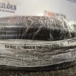 LOTE 250 - 01 ROLO DE CABO FLEXÍVEL 100M 1X10MM NA COR PRETA(NOVO). (NO ESTADO) ATENÇÃO! FAZER A VISITAÇÃO ANTES DE ARREMATAR, NÃO SABEMOS SE FUNCIONA. LEILÃO NÃO TEM GARANTIA E NEM DEVOLUÇÃO, SUJEITO A POSSÍVEIS AVARIAS VISÍVEIS/OCULTAS E/OU AUSÊNCIA DE COMPONENTES.