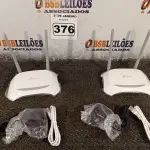 LOTE 376 - 02 ROTEADORES TP-LINK COM CABO E FONTE. (NO ESTADO) ATENÇÃO! FAZER A VISITAÇÃO ANTES DE ARREMATAR, NÃO SABEMOS SE FUNCIONA. LEILÃO NÃO TEM GARANTIA E NEM DEVOLUÇÃO, SUJEITO A POSSÍVEIS AVARIAS VISÍVEIS/OCULTAS E/OU AUSÊNCIA DE COMPONENTES.