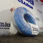LOTE 260 - 01 ROLO DE CABO FLEXÍVEL 100M 1X10MM NA COR AZUL(NOVO). (NO ESTADO) ATENÇÃO! FAZER A VISITAÇÃO ANTES DE ARREMATAR, NÃO SABEMOS SE FUNCIONA. LEILÃO NÃO TEM GARANTIA E NEM DEVOLUÇÃO, SUJEITO A POSSÍVEIS AVARIAS VISÍVEIS/OCULTAS E/OU AUSÊNCIA DE COMPONENTES.
