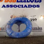 LOTE 290 - 01 ROLO DE CABO FLEXÍVEL 100M 1X4,00MM NA COR AZUL. (NOVO)(NO ESTADO) ATENÇÃO! FAZER A VISITAÇÃO ANTES DE ARREMATAR, NÃO SABEMOS SE FUNCIONA. LEILÃO NÃO TEM GARANTIA E NEM DEVOLUÇÃO, SUJEITO A POSSÍVEIS AVARIAS VISÍVEIS/OCULTAS E/OU AUSÊNCIA DE COMPONENTES.