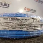 LOTE 260 - 01 ROLO DE CABO FLEXÍVEL 100M 1X10MM NA COR AZUL(NOVO). (NO ESTADO) ATENÇÃO! FAZER A VISITAÇÃO ANTES DE ARREMATAR, NÃO SABEMOS SE FUNCIONA. LEILÃO NÃO TEM GARANTIA E NEM DEVOLUÇÃO, SUJEITO A POSSÍVEIS AVARIAS VISÍVEIS/OCULTAS E/OU AUSÊNCIA DE COMPONENTES.