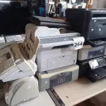LOTE 264 - 09 IMPRESSORAS MARCAS E MODELOS DIVERSOS, SENDO 02 MULTIFUNCIONAL, 01 APARELHO DE FAX E 01 SUCATA DE NOTEBOOK.(NO ESTADO) ATENÇÃO! FAZER A VISITAÇÃO ANTES DE ARREMATAR, NÃO SABEMOS SE FUNCIONA. LEILÃO NÃO TEM GARANTIA E NEM DEVOLUÇÃO, SUJEITO A POSSÍVEIS AVARIAS VISÍVEIS/OCULTAS E/OU AUSÊNCIA DE COMPONENTES.