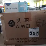 LOTE 357 - 01 CAIXA COM APROXIMADAMENTE 2.000 MASCARAS DESCARTÁVEIS VARIADAS. (NO ESTADO) ATENÇÃO! FAZER A VISITAÇÃO ANTES DE ARREMATAR, NÃO SABEMOS SE FUNCIONA. LEILÃO NÃO TEM GARANTIA E NEM DEVOLUÇÃO, SUJEITO A POSSÍVEIS AVARIAS VISÍVEIS/OCULTAS E/OU AUSÊNCIA DE COMPONENTES.
