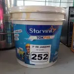 LOTE 252 - 01 BALDE DE MASSA ACRÍLICA STAR VINIL TOK PVA 16L. (NO ESTADO) ATENÇÃO! FAZER A VISITAÇÃO ANTES DE ARREMATAR, NÃO SABEMOS SE FUNCIONA. LEILÃO NÃO TEM GARANTIA E NEM DEVOLUÇÃO, SUJEITO A POSSÍVEIS AVARIAS VISÍVEIS/OCULTAS E/OU AUSÊNCIA DE COMPONENTES.