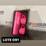 LOTE 091 - 01 KIT GARRAFA TERMICA CAMPING ( NOVO ) ( NO ESTADO )