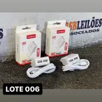 LOTE 006 - 02 KITS CARREGADORES COM ENTRADA USB DUPLA( NOVO ) ( NO ESTADO )
