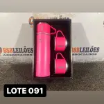 LOTE 091 - 01 KIT GARRAFA TERMICA CAMPING ( NOVO ) ( NO ESTADO )