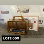 LOTE 059 - 01 CAIXA DE SOM RETRO COM RADIO E BLUETOOTH ( NOVO ) ( NO ESTADO )