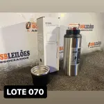 LOTE 070 - 01 GARRAFA TERMICA DE CAMPING 800ML PRATEADA ( NOVO ) ( NO ESTADO )
