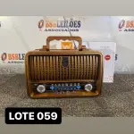 LOTE 059 - 01 CAIXA DE SOM RETRO COM RADIO E BLUETOOTH ( NOVO ) ( NO ESTADO )