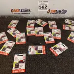 LOTE 562 - 01 LOTE COM CARTOES DE MEMORIA DE 16GK. (NO ESTADO) ATENÇÃO! FAZER A VISITAÇÃO ANTES DE ARREMATAR, NÃO SABEMOS SE FUNCIONA. LEILÃO NÃO TEM GARANTIA E NEM DEVOLUÇÃO, SUJEITO A POSSÍVEIS AVARIAS VISÍVEIS/OCULTAS E/OU AUSÊNCIA DE COMPONENTES.