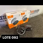 LOTE 092 - 02 FONES DE OUVIDO BLUETOOTH COM INDICADORES LED ( NOVO ) ( NO ESTADO )