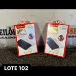 LOTE 102 - 02 POWERBANKS DE 5.000MAH  PORTATEIS ( NOVO ) ( NO ESTADO )
