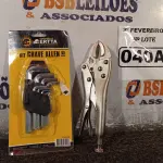 LOTE 040 - 01 KIT DE CHAVE ALLEN E 01 ALICATE DE PRESSÃO. (NO ESTADO) ATENÇÃO! FAZER A VISITAÇÃO ANTES DE ARREMATAR, NÃO SABEMOS SE FUNCIONA. LEILÃO NÃO TEM GARANTIA E NEM DEVOLUÇÃO, SUJEITO A POSSÍVEIS AVARIAS VISÍVEIS/OCULTAS E/OU AUSÊNCIA DE COMPONENTES.
