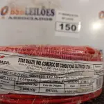 LOTE 150 - 01 ROLO DE CABO FLEXÍVEL 100M 1X2,5MM NA COR VERMELHA (NOVO). (NO ESTADO) ATENÇÃO! FAZER A VISITAÇÃO ANTES DE ARREMATAR, NÃO SABEMOS SE FUNCIONA. LEILÃO NÃO TEM GARANTIA E NEM DEVOLUÇÃO, SUJEITO A POSSÍVEIS AVARIAS VISÍVEIS/OCULTAS E/OU AUSÊNCIA DE COMPONENTES.