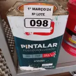 LOTE 098 - 01 BALDE DE TINTA IQUINE PINTALAR FOSCO AVELUDADO 18L NA COR VERDE PISCINA. (NO ESTADO) ATENÇÃO! FAZER A VISITAÇÃO ANTES DE ARREMATAR, NÃO SABEMOS SE FUNCIONA. LEILÃO NÃO TEM GARANTIA E NEM DEVOLUÇÃO, SUJEITO A POSSÍVEIS AVARIAS VISÍVEIS/OCULTAS E/OU AUSÊNCIA DE COMPONENTES.