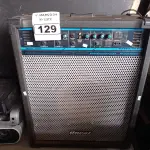 LOTE 129 - 01 CAIXA DE SOM AMPLIFICADA MARCA ONEAL COM-200. (NO ESTADO) ATENÇÃO! FAZER A VISITAÇÃO ANTES DE ARREMATAR, NÃO SABEMOS SE FUNCIONA. LEILÃO NÃO TEM GARANTIA E NEM DEVOLUÇÃO, SUJEITO A POSSÍVEIS AVARIAS VISÍVEIS/OCULTAS E/OU AUSÊNCIA DE COMPONENTES.