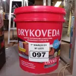 LOTE 097 - 01 BALDE DE DRYKOVEDA, ADITIVO IMPERMEABILIZANTE PARA ARGAMASSA E CONCRETO 18L. (NO ESTADO) ATENÇÃO! FAZER A VISITAÇÃO ANTES DE ARREMATAR, NÃO SABEMOS SE FUNCIONA. LEILÃO NÃO TEM GARANTIA E NEM DEVOLUÇÃO, SUJEITO A POSSÍVEIS AVARIAS VISÍVEIS/OCULTAS E/OU AUSÊNCIA DE COMPONENTES.