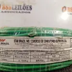 LOTE 170 - 01 ROLO DE CABO FLEXÍVEL 100M 1X4MM NA COR VERDE (NOVO). (NO ESTADO) ATENÇÃO! FAZER A VISITAÇÃO ANTES DE ARREMATAR, NÃO SABEMOS SE FUNCIONA. LEILÃO NÃO TEM GARANTIA E NEM DEVOLUÇÃO, SUJEITO A POSSÍVEIS AVARIAS VISÍVEIS/OCULTAS E/OU AUSÊNCIA DE COMPONENTES.