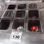 LOTE 130 - 01 BALCÃO INDUSTRIAL REFRIGERADO COM 09 CUBAS E 02 PASSADORES EM AÇO INOX. (NO ESTADO. LEILÃO NÃO TEM GARANTIA E NEM DEVOLUÇÃO).