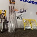 LOTE 081 - 03 KIT’S DE BROCAS E 01 ALICATE UNIVERSAL 8”. (NO ESTADO) ATENÇÃO! FAZER A VISITAÇÃO ANTES DE ARREMATAR, NÃO SABEMOS SE FUNCIONA. LEILÃO NÃO TEM GARANTIA E NEM DEVOLUÇÃO, SUJEITO A POSSÍVEIS AVARIAS VISÍVEIS/OCULTAS E/OU AUSÊNCIA DE COMPONENTES.