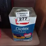 LOTE 277 - 01 LATA DE TINTA IQUINE DIATEX PINTA MAIS 18L FOSCO BASE “P”. (NO ESTADO) ATENÇÃO! FAZER A VISITAÇÃO ANTES DE ARREMATAR, NÃO SABEMOS SE FUNCIONA. LEILÃO NÃO TEM GARANTIA E NEM DEVOLUÇÃO, SUJEITO A POSSÍVEIS AVARIAS VISÍVEIS/OCULTAS E/OU AUSÊNCIA DE COMPONENTES.