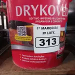 LOTE 313 - 01 BALDE DE DRYKOVEDA, ADITIVO IMPERMEABILIZANTE PARA ARGAMASSA E CONCRETO 18L. (NO ESTADO) ATENÇÃO! FAZER A VISITAÇÃO ANTES DE ARREMATAR, NÃO SABEMOS SE FUNCIONA. LEILÃO NÃO TEM GARANTIA E NEM DEVOLUÇÃO, SUJEITO A POSSÍVEIS AVARIAS VISÍVEIS/OCULTAS E/OU AUSÊNCIA DE COMPONENTES.