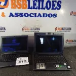 LOTE 515 - 02 NOTEBOOK’S PARA RETIRADA DE PEÇAS. (NO ESTADO) ATENÇÃO! FAZER A VISITAÇÃO ANTES DE ARREMATAR, NÃO SABEMOS SE FUNCIONA. LEILÃO NÃO TEM GARANTIA E NEM DEVOLUÇÃO, SUJEITO A POSSÍVEIS AVARIAS VISÍVEIS/OCULTAS E/OU AUSÊNCIA DE COMPONENTES.