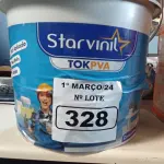 LOTE 328 - 01 BALDE DE MASSA ACRÍLICA STAR VINIL TOK PVA 16L. (NO ESTADO) ATENÇÃO! FAZER A VISITAÇÃO ANTES DE ARREMATAR, NÃO SABEMOS SE FUNCIONA. LEILÃO NÃO TEM GARANTIA E NEM DEVOLUÇÃO, SUJEITO A POSSÍVEIS AVARIAS VISÍVEIS/OCULTAS E/OU AUSÊNCIA DE COMPONENTES.