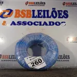 LOTE 260 - 01 ROLO DE CABO FLEXÍVEL 100M 1X10MM NA COR AZUL (NOVO). (NO ESTADO) ATENÇÃO! FAZER A VISITAÇÃO ANTES DE ARREMATAR, NÃO SABEMOS SE FUNCIONA. LEILÃO NÃO TEM GARANTIA E NEM DEVOLUÇÃO, SUJEITO A POSSÍVEIS AVARIAS VISÍVEIS/OCULTAS E/OU AUSÊNCIA DE COMPONENTES.