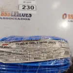 LOTE 230 - 01 ROLO DE CABO FLEXÍVEL 100M 1X4MM NA COR AZUL (NOVO). (NO ESTADO) ATENÇÃO! FAZER A VISITAÇÃO ANTES DE ARREMATAR, NÃO SABEMOS SE FUNCIONA. LEILÃO NÃO TEM GARANTIA E NEM DEVOLUÇÃO, SUJEITO A POSSÍVEIS AVARIAS VISÍVEIS/OCULTAS E/OU AUSÊNCIA DE COMPONENTES.