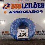 LOTE 220 - 01 ROLO DE CABO FLEXÍVEL 100M 1X10MM NA COR AZUL(NOVO). (NO ESTADO) ATENÇÃO! FAZER A VISITAÇÃO ANTES DE ARREMATAR, NÃO SABEMOS SE FUNCIONA. LEILÃO NÃO TEM GARANTIA E NEM DEVOLUÇÃO, SUJEITO A POSSÍVEIS AVARIAS VISÍVEIS/OCULTAS E/OU AUSÊNCIA DE COMPONENTES.