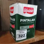 LOTE 322 - 01 LATA DE TINTA IQUINE PINTALAR FOSCO AVELUDADO 18L NA COR VERDE PISCINA. (NO ESTADO) ATENÇÃO! FAZER A VISITAÇÃO ANTES DE ARREMATAR, NÃO SABEMOS SE FUNCIONA. LEILÃO NÃO TEM GARANTIA E NEM DEVOLUÇÃO, SUJEITO A POSSÍVEIS AVARIAS VISÍVEIS/OCULTAS E/OU AUSÊNCIA DE COMPONENTES.