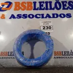 LOTE 230 - 01 ROLO DE CABO FLEXÍVEL 100M 1X4MM NA COR AZUL (NOVO). (NO ESTADO) ATENÇÃO! FAZER A VISITAÇÃO ANTES DE ARREMATAR, NÃO SABEMOS SE FUNCIONA. LEILÃO NÃO TEM GARANTIA E NEM DEVOLUÇÃO, SUJEITO A POSSÍVEIS AVARIAS VISÍVEIS/OCULTAS E/OU AUSÊNCIA DE COMPONENTES.