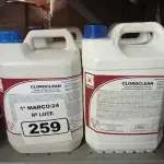 LOTE 259 - 20 LITROS DE CLOROCLEAN, LIMPADOR DESINFETANTE CLORADO PARA INDUSTRIAS ALIMENTÍCIAS E AFINS. (NO ESTADO) ATENÇÃO! FAZER A VISITAÇÃO ANTES DE ARREMATAR, NÃO SABEMOS SE FUNCIONA. LEILÃO NÃO TEM GARANTIA E NEM DEVOLUÇÃO, SUJEITO A POSSÍVEIS AVARIAS VISÍVEIS/OCULTAS E/OU AUSÊNCIA DE COMPONENTES.