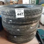 LOTE 447 - 03 PNEUS PARA CAMINHÃO ¾ 215/75/17,5. (NO ESTADO) ATENÇÃO! FAZER A VISITAÇÃO ANTES DE ARREMATAR, NÃO SABEMOS SE FUNCIONA. LEILÃO NÃO TEM GARANTIA E NEM DEVOLUÇÃO, SUJEITO A POSSÍVEIS AVARIAS VISÍVEIS/OCULTAS E/OU AUSÊNCIA DE COMPONENTES.