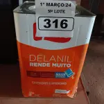 LOTE 316 - 01 LATA DE TINTA IQUINE DELANIL RENDE MUITO 18L FOSCO BASE “C”. (NO ESTADO) ATENÇÃO! FAZER A VISITAÇÃO ANTES DE ARREMATAR, NÃO SABEMOS SE FUNCIONA. LEILÃO NÃO TEM GARANTIA E NEM DEVOLUÇÃO, SUJEITO A POSSÍVEIS AVARIAS VISÍVEIS/OCULTAS E/OU AUSÊNCIA DE COMPONENTES.