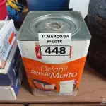 LOTE 448 - 01 LATA DE TINTA IQUINE DELANIL RENDE MUITO 18L FOSCO BASE “C”. (NO ESTADO) ATENÇÃO! FAZER A VISITAÇÃO ANTES DE ARREMATAR, NÃO SABEMOS SE FUNCIONA. LEILÃO NÃO TEM GARANTIA E NEM DEVOLUÇÃO, SUJEITO A POSSÍVEIS AVARIAS VISÍVEIS/OCULTAS E/OU AUSÊNCIA DE COMPONENTES.