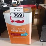 LOTE 369 - 01 LATA DE TINTA IQUINE INTERIORES/EXTERIORES DELANIL RENDE MUITO FOSCO BASE. (NO ESTADO) ATENÇÃO! FAZER A VISITAÇÃO ANTES DE ARREMATAR, NÃO SABEMOS SE FUNCIONA. LEILÃO NÃO TEM GARANTIA E NEM DEVOLUÇÃO, SUJEITO A POSSÍVEIS AVARIAS VISÍVEIS/OCULTAS E/OU AUSÊNCIA DE COMPONENTES.