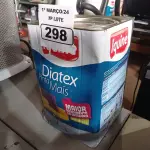 LOTE 298 - 01 LATA DE TINTA IQUINE DIATEX PINTA MAIS 18L FOSCO BASE “P”. (NO ESTADO) ATENÇÃO! FAZER A VISITAÇÃO ANTES DE ARREMATAR, NÃO SABEMOS SE FUNCIONA. LEILÃO NÃO TEM GARANTIA E NEM DEVOLUÇÃO, SUJEITO A POSSÍVEIS AVARIAS VISÍVEIS/OCULTAS E/OU AUSÊNCIA DE COMPONENTES.