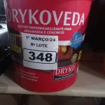 LOTE 348 - 01 BALDE DE DRYKOVEDA, ADITIVO IMPERMEABILIZANTE PARA ARGAMASSA E CONCRETO 18L. (NO ESTADO) ATENÇÃO! FAZER A VISITAÇÃO ANTES DE ARREMATAR, NÃO SABEMOS SE FUNCIONA. LEILÃO NÃO TEM GARANTIA E NEM DEVOLUÇÃO, SUJEITO A POSSÍVEIS AVARIAS VISÍVEIS/OCULTAS E/OU AUSÊNCIA DE COMPONENTES.