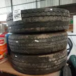 LOTE 447 - 03 PNEUS PARA CAMINHÃO ¾ 215/75/17,5. (NO ESTADO) ATENÇÃO! FAZER A VISITAÇÃO ANTES DE ARREMATAR, NÃO SABEMOS SE FUNCIONA. LEILÃO NÃO TEM GARANTIA E NEM DEVOLUÇÃO, SUJEITO A POSSÍVEIS AVARIAS VISÍVEIS/OCULTAS E/OU AUSÊNCIA DE COMPONENTES.
