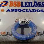 LOTE 040 - 01 ROLO DE CABO FLEXÍVEL 100M 1X4MM NA COR AZUL(NOVO). (NO ESTADO) ATENÇÃO! FAZER A VISITAÇÃO ANTES DE ARREMATAR, NÃO SABEMOS SE FUNCIONA. LEILÃO NÃO TEM GARANTIA E NEM DEVOLUÇÃO, SUJEITO A POSSÍVEIS AVARIAS VISÍVEIS/OCULTAS E/OU AUSÊNCIA DE COMPONENTES.