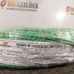 LOTE 130 - 01 ROLO DE CABO FLEXÍVEL 100M 1X4MM NA COR VERDE(NOVO). (NO ESTADO) ATENÇÃO! FAZER A VISITAÇÃO ANTES DE ARREMATAR, NÃO SABEMOS SE FUNCIONA. LEILÃO NÃO TEM GARANTIA E NEM DEVOLUÇÃO, SUJEITO A POSSÍVEIS AVARIAS VISÍVEIS/OCULTAS E/OU AUSÊNCIA DE COMPONENTES.
